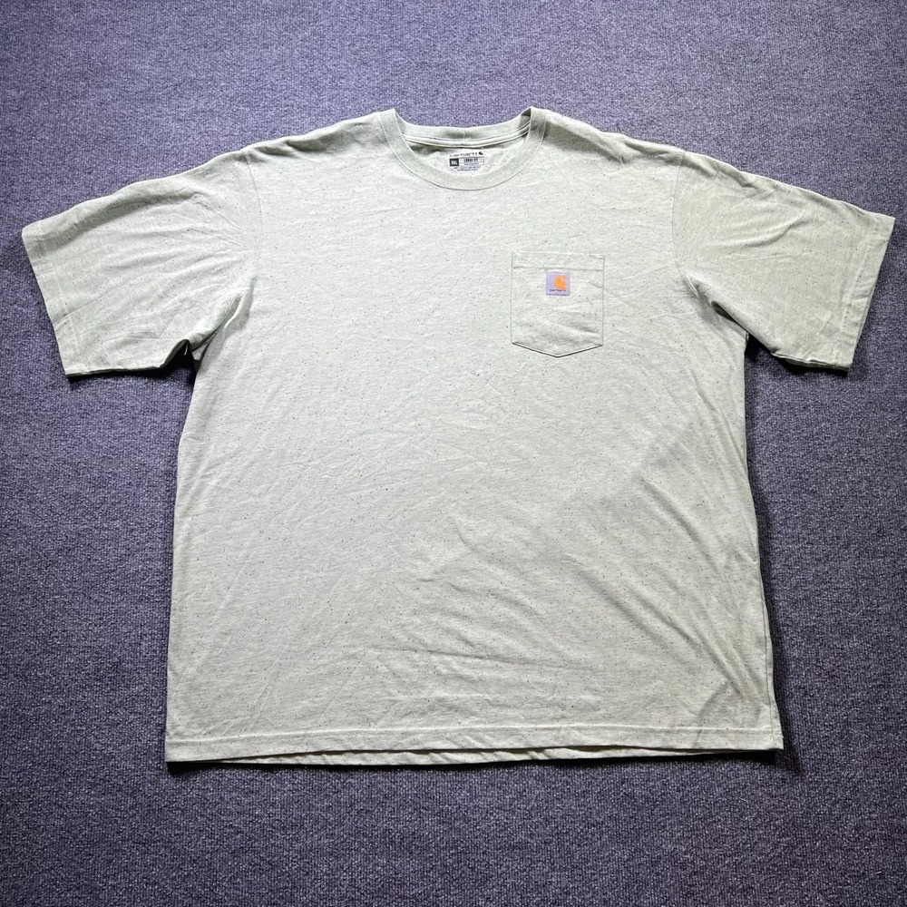 Carhartt T-Shirt Mens 3XL Light Green Speckled Loose Fit Pocket K87 Short Sleeve
